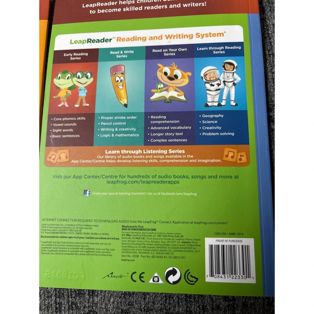 LeapFrog LeapReader Early Reading Series Phonics Book Set 10 Books Vowels Sight